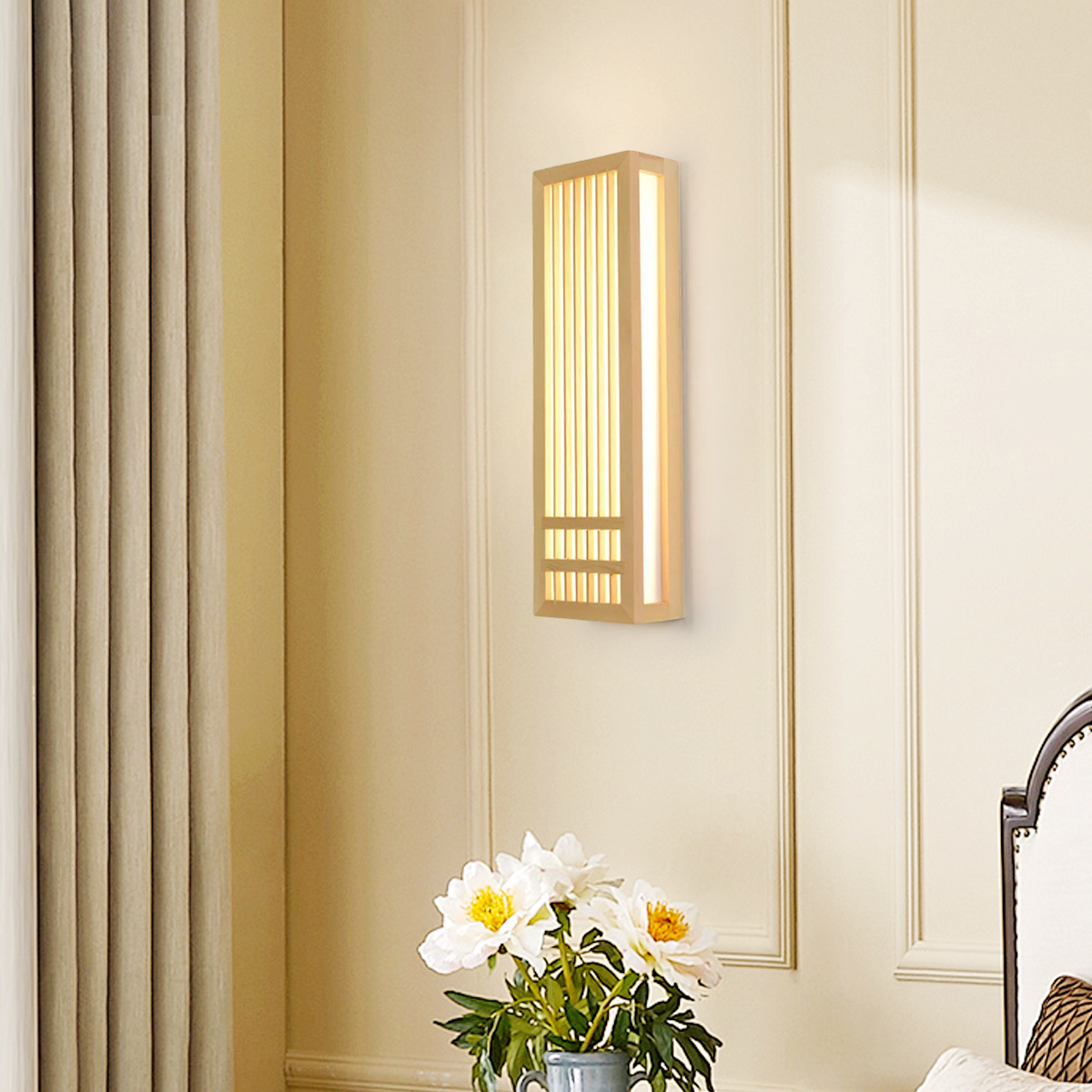 Wall Lamp – Rectangular Log Color for Living Room/Bedroom